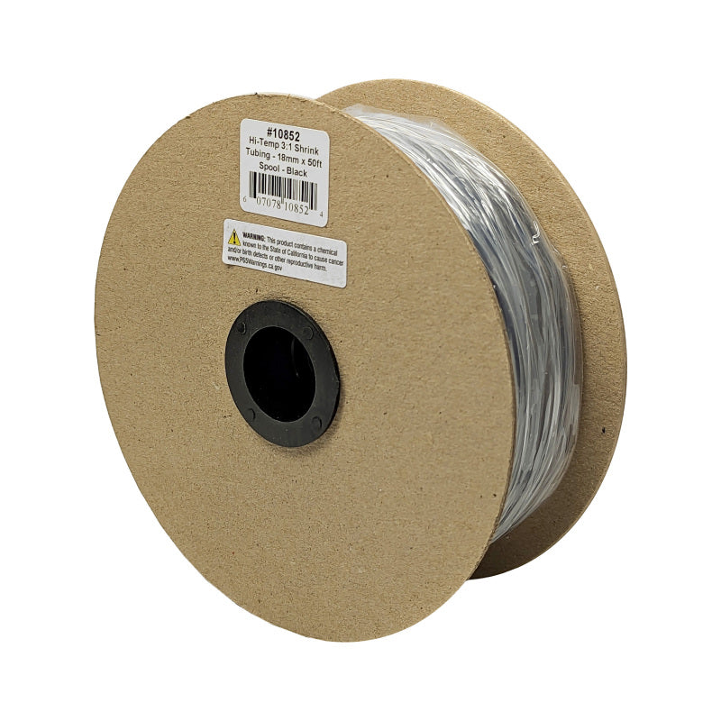 DEI 10852 Hi-Temp Shrink Tube 18mm x 50ft Spool - Black
