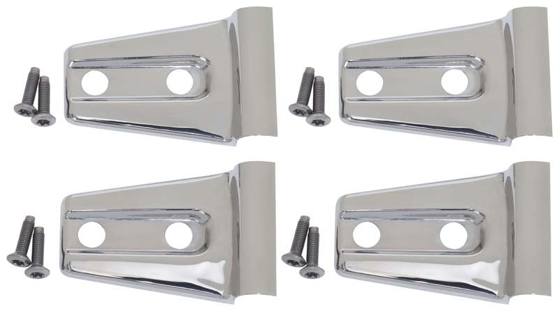 Kentrol 30020 fits Jeep 07-18 Wrangler JK Door Hinge Overlays 4 Pieces 2 Door - Polished Silver