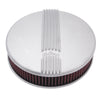 Edelbrock 41179 Air Cleaner Classic Series Round Aluminum Top Cloth Element 14In Dia X 3 9In Satin