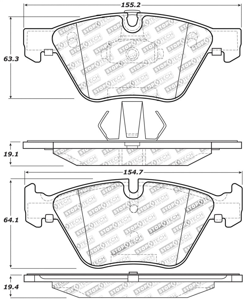 Stoptech 309.1061 Performance 12 BMW X1 / 09-13 Z4 / 06 325 Series (Exc E90) Front Brake Pads