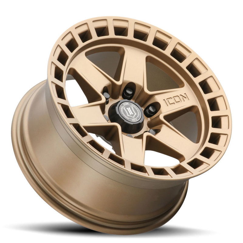 ICON 3417858347BS Raider 17x8.5 6x5.5 0mm Offset 4.75in BS Satin Brass Wheel