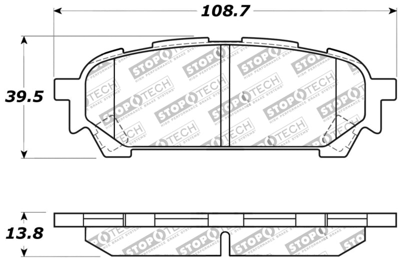 Stoptech 309.1004 Performance 03-05 WRX Rear Brake Pads