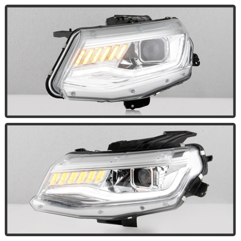 SPYDER 5087386 fits Chevy Camaro (Do Not Fit Halogen) Projector Headlight Chrome