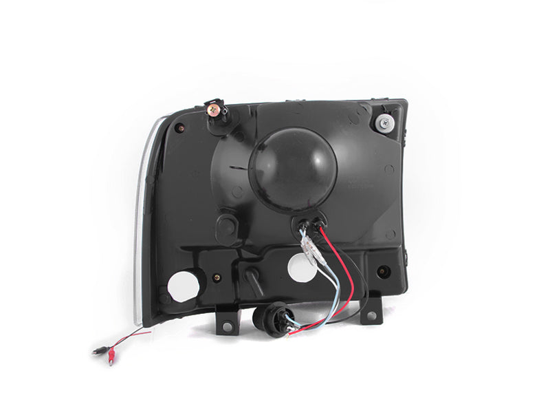 ANZO 111106 2004 fits Ford 00-20 Excursion Crystal Headlights Black w/ LED 1pc