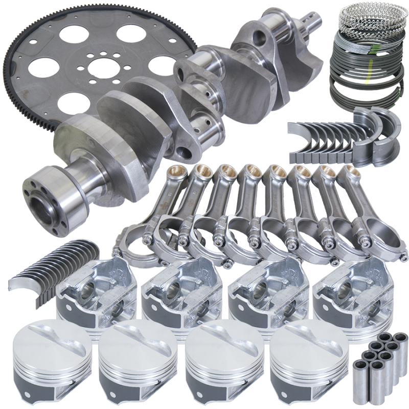 Eagle B15455L06053 fits Chevy 350 1Pc 3.750in Crank 5.700in I-Beam Rods 4.000in Pistons 153 Tooth FP Balanced Assembly