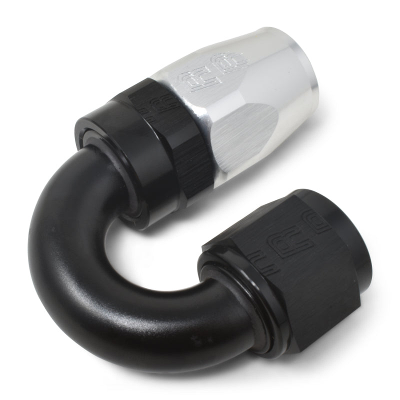 Russell 613533 Performance -12 AN Black/Silver 180 Degree Tight Radius Full Flow Swivel Hose End