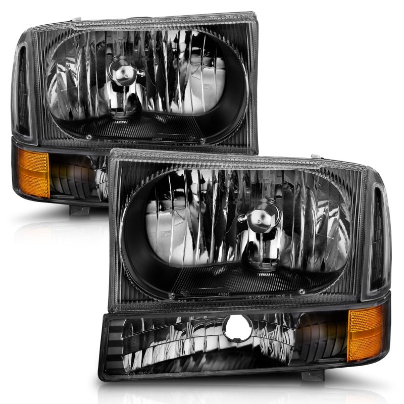 ANZO 111080 2004 fits Ford 00-20 Excursion Crystal Headlights Black