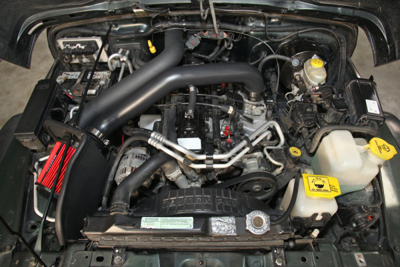 Spectre 9050 97-06 fits Jeep Wrangler L6-4.0L F/I Air Intake Kit - Tex. Black w/Red Filter