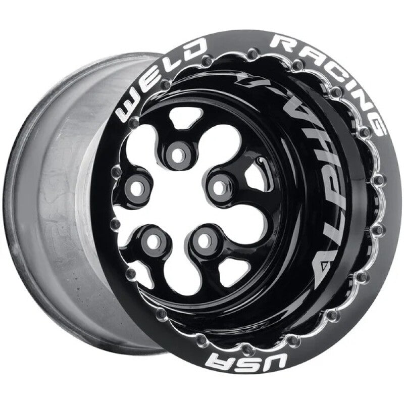 Weld 83B-514B272MB Alpha-1 15X14 5x4.75 BP 1in BS Black Wheel - Black Double