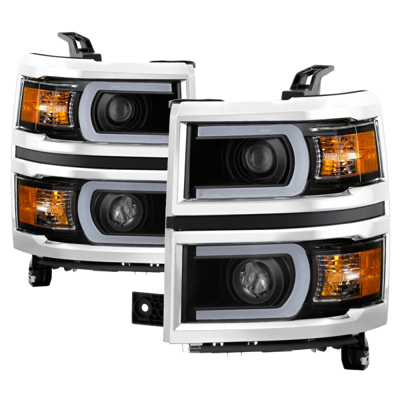 9034961 Xtune fits Chevy 14-15 Silverado 1500 Projector Headlights Light Bar D
