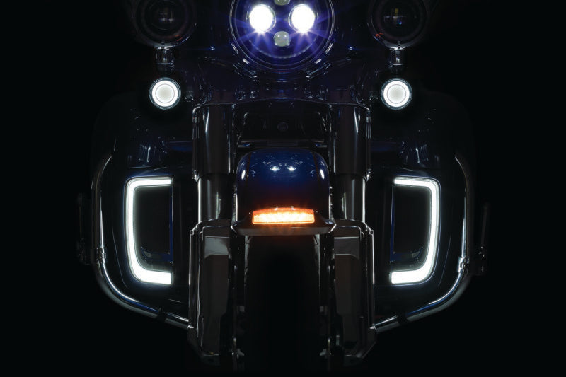 Kuryakyn 2902 Kuryakyn Tracer L.E.D. Front Turn Signal Insert, White/Amber Light, Smoke Lens 1157