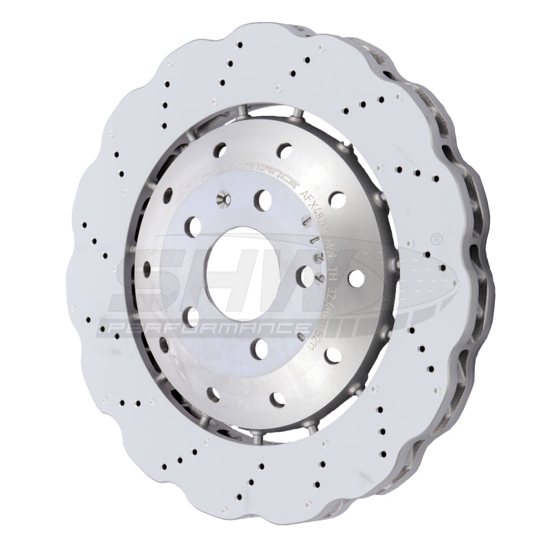 SHW Performance AFX48201 fits Audi R8 5.2L Front Drilled-Dimpled Brake Rotor