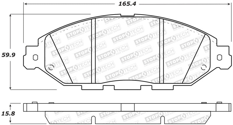 Stoptech 308.1649 Street Brake Pads - Front