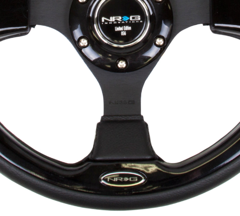 NRG RST-001BK Reinforced Steering Wheel (320mm) Blk w/Gloss Black Trim