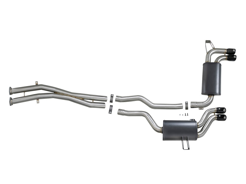 AFE 49-36344-B orceXP 2.5 IN 304 Stainless Steel Cat-Back Exhaust System w/ Bla