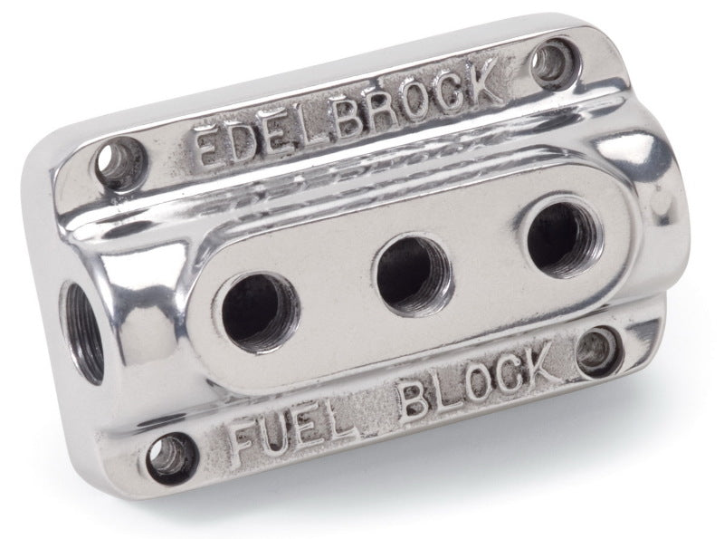 Edelbrock 12851 Fuel Block Triple Polished