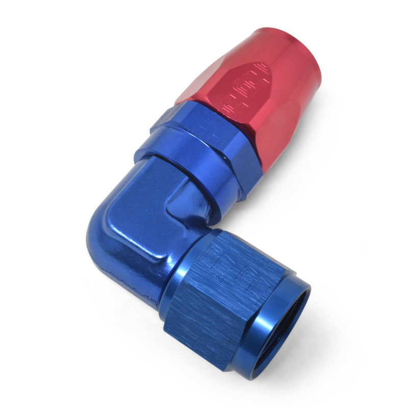 Russell 613640 Performance -6 AN Red/Blue 90 Degree Forged Aluminum Swivel Hose End