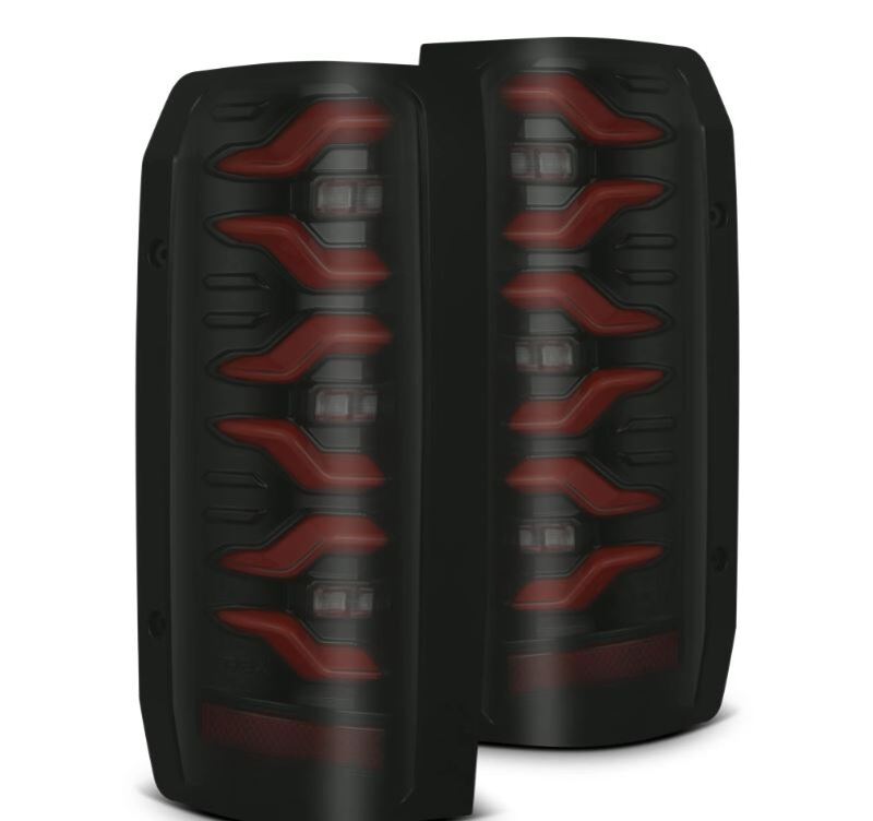 AlphaRex 658007 87-96 fits Ford Bronco/F-150 Luxx-Series LED Tail Lights - Bl