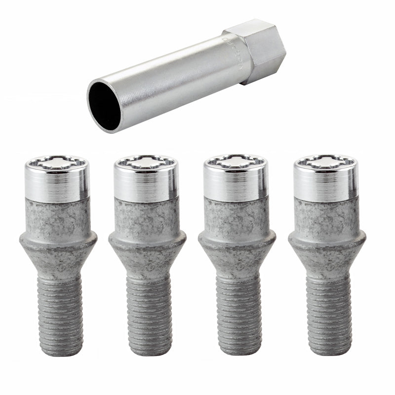 McGard 27192 Wheel Lock Bolt Set - 4pk. (Tuner / Cone Seat) M12X1.5 / 17mm Hex / 22.4mm Shank L. - Chrome