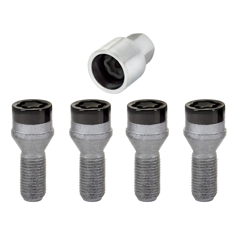 McGard 27326 Wheel Lock Bolt Set - 4pk. (Cone Seat) M14X1.25 / 17mm Hex / 27.3mm Shank Length - Black