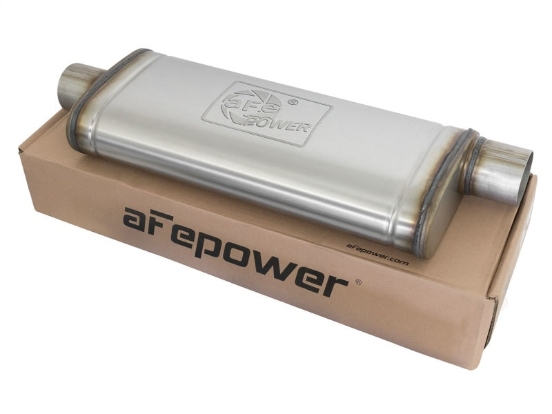 AFE 49M00017 rce XP SS Muffler 3in Center Inlet / 3in Offset Outlet 22in L x 9i