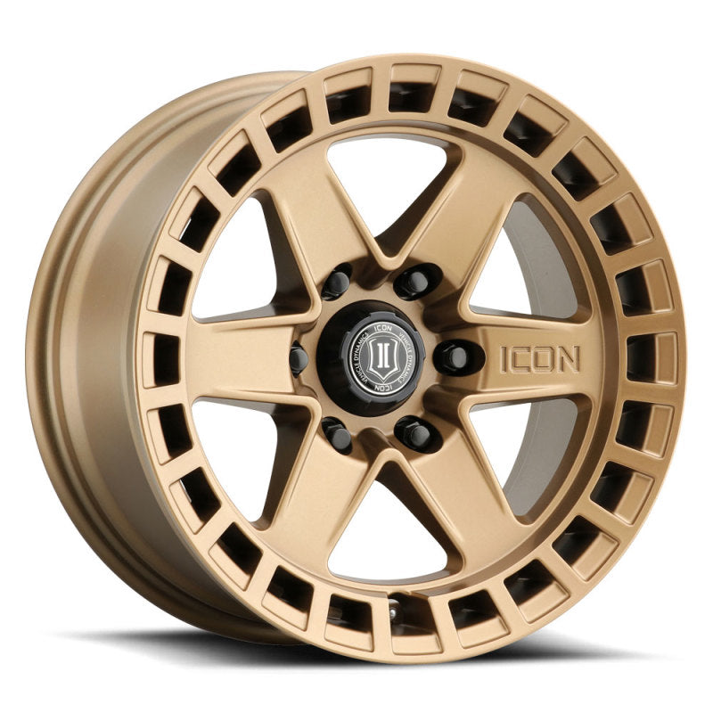 ICON 3417858347BS Raider 17x8.5 6x5.5 0mm Offset 4.75in BS Satin Brass Wheel