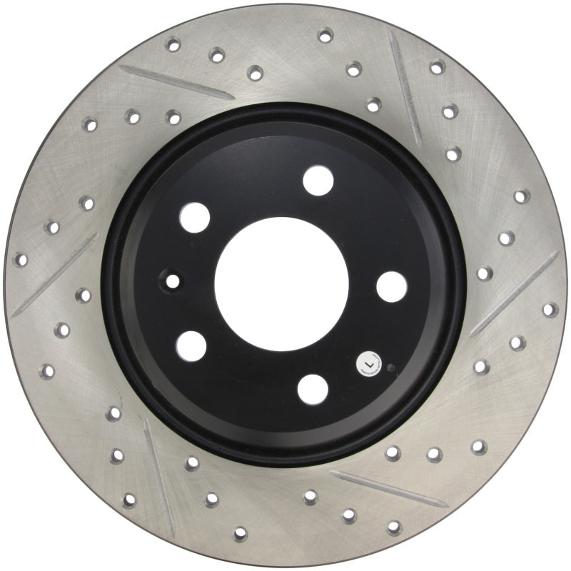 Stoptech 127.33127L Power Slot 09-10 fits Audi A4/A4 Quattro / 08-10 A5 / 10 S4 Rear Left Drilled & Slotted Rotor