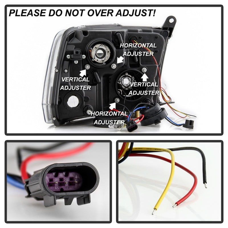 Spyder 5086259 fits Dodge 09-16 Ram 1500 Ver 2 Proj Headlight - Light Bar Turn