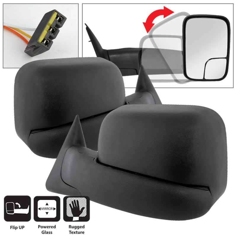 9935633 Xtune fits Dodge 94-97 Ram L&R Manual Extendable Power Adjust Mirror M