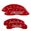 MGP 10219SF15RD 4 Caliper Covers Engraved Front & Rear Oval Logo/fits Ford Red F