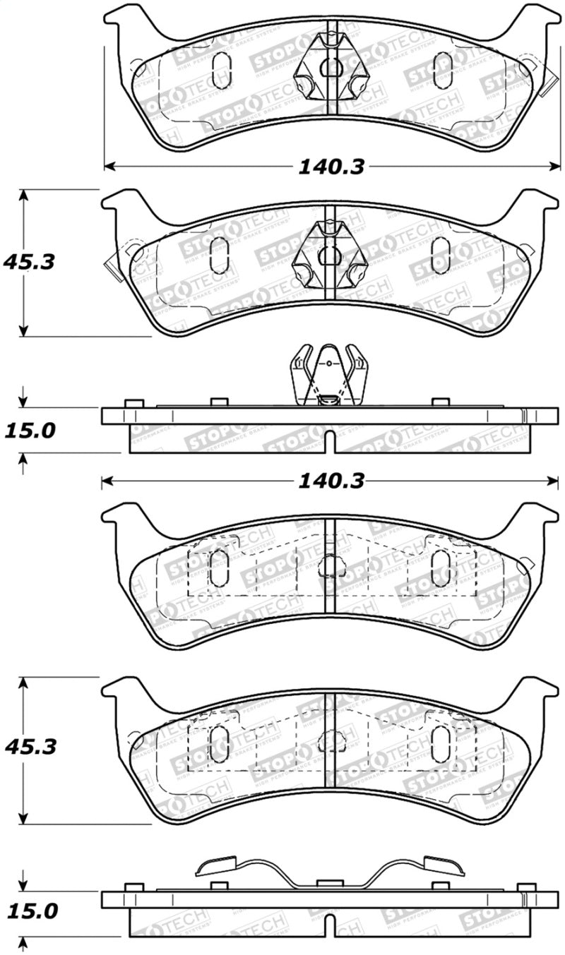 Stoptech 308.0625 Street Brake Pads - Rear