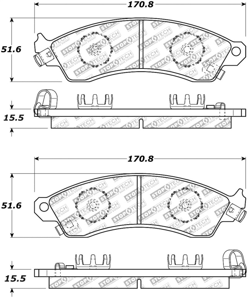 Stoptech 305.0412 Street Select Brake Pads - Rear