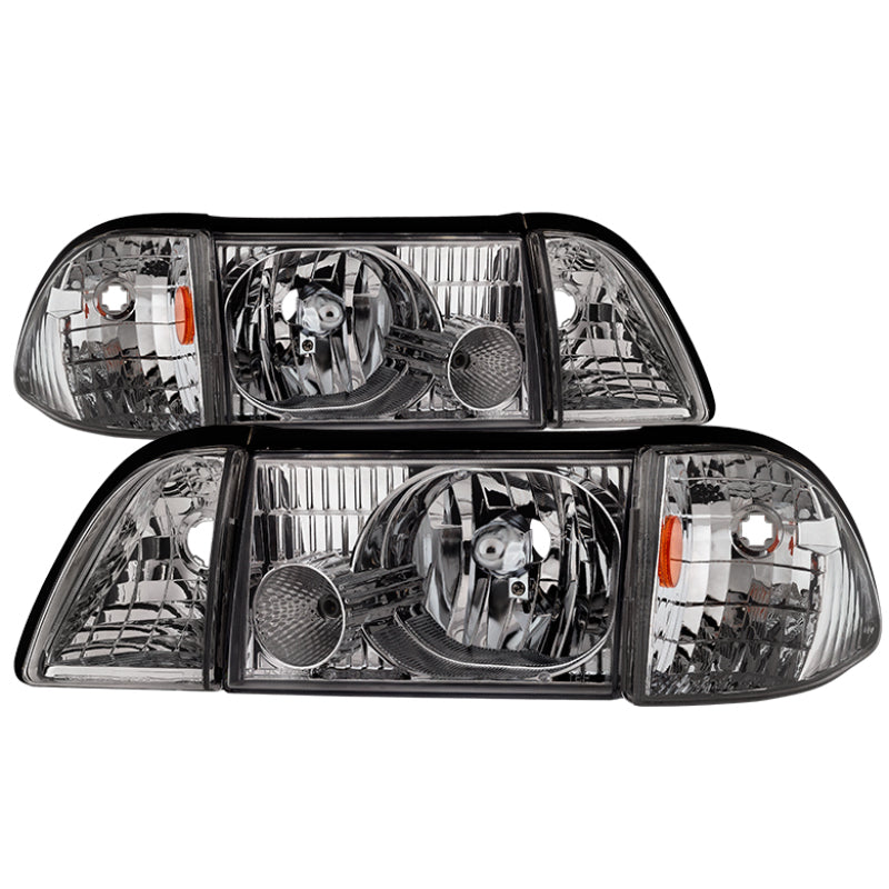 xTune 9035272 fits Ford Mustang 87-93 OEM style Headlights 6pcs Amber - Chrome
