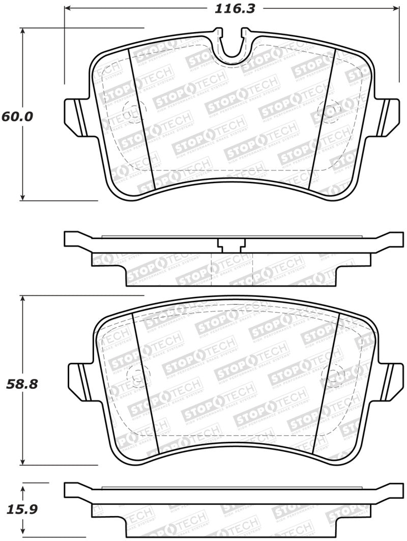 Stoptech 308.1547 Street Brake Pads - Rear