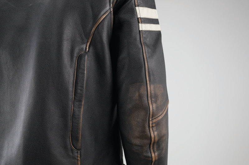 Kuryakyn 094382 Kuryakyn Leather By River Road Hoodlum Vintage Leather Jacket Black - Small