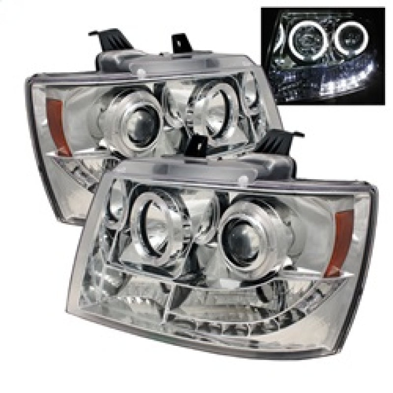 Spyder 5009654 fits Chevy Suburban 1500 Projector Headlights LED Halo LED Chrom