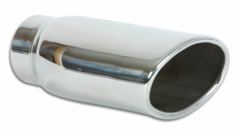 Vibrant 1406 4.5in x 3in Oval SS Exhaust Tip (Single Wall Angle Cut Rolled Edge)