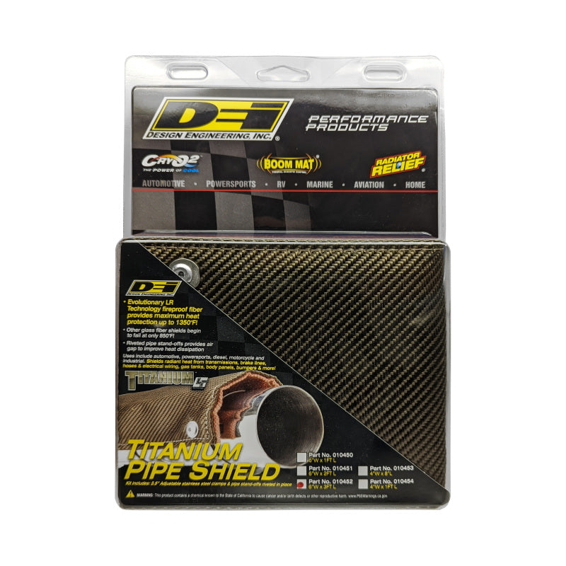 DEI 10452 Pipe Shield w/Stainless Steel Clamps - 6in x 36in - Titanium