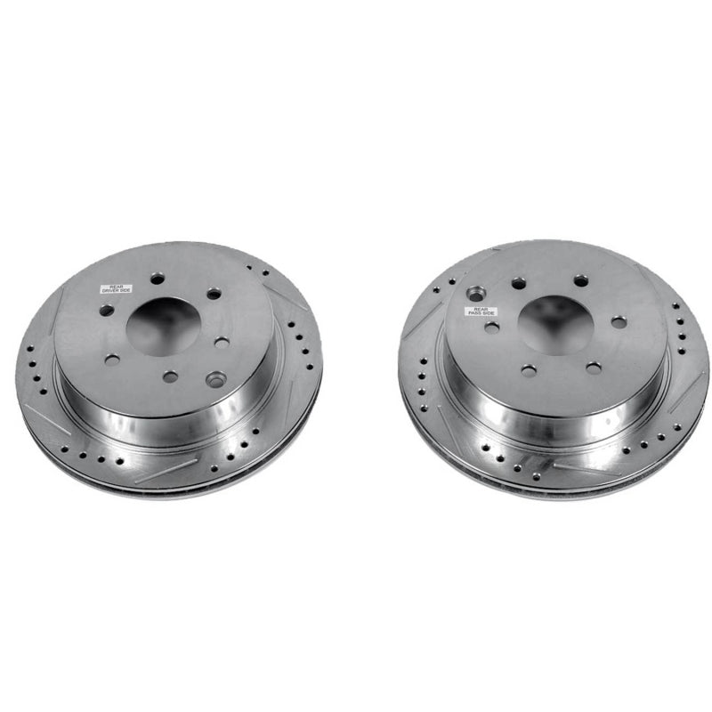 PowerStop fits Nissan 05-19 Frontier Rear Evolution Drilled & Slotted Rotors -