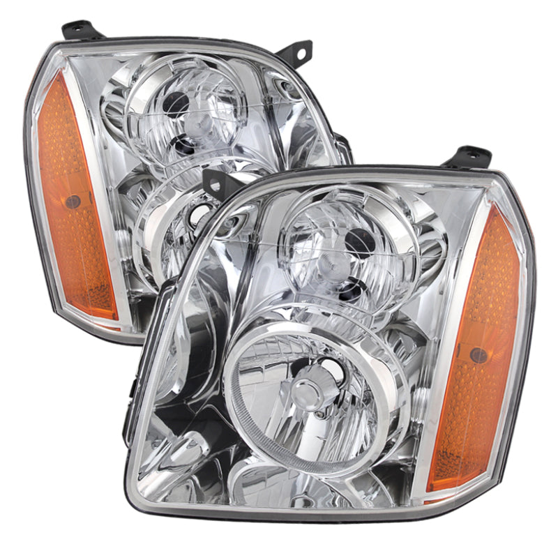 9027369 Xtune fits GMC 07-14 Yukon/Yukon Xl Crystal Headlights Chrome HD-JH-fi