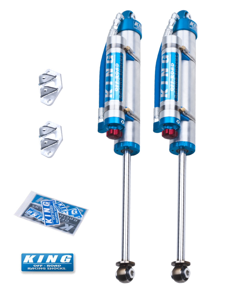 King 25001-177A Shocks 97-06 fits Jeep Wrangler TJ Rear 2.5 Dia Piggy Hose Res Shock 3-5in Lift w/Adjuster (Pair)