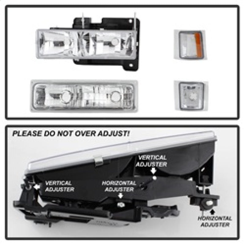 5069535 Xtune fits Chevy 94-98 Suburban Headlights w/ Corner & Parking Lights