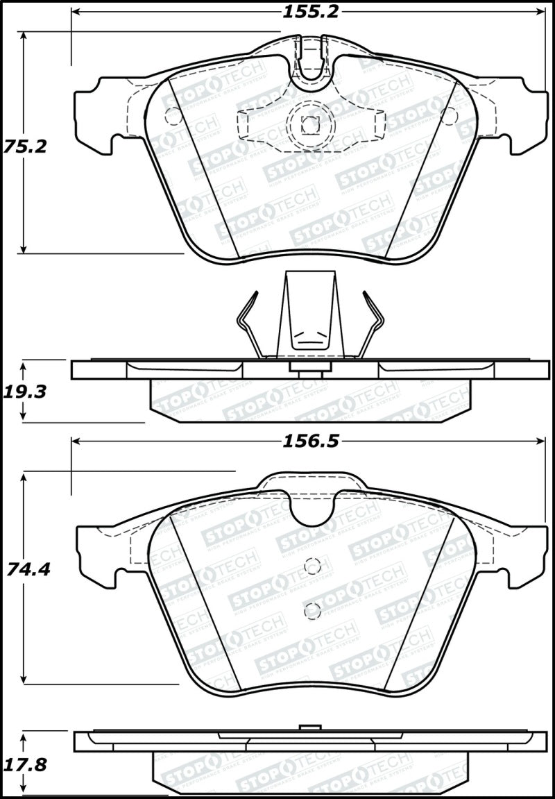 Stoptech 308.124 Street Brake Pads