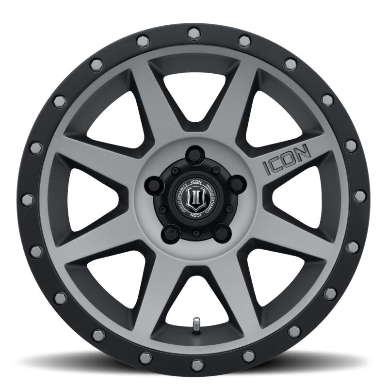 ICON 1817858547TT Rebound 17x8.5 5x5.5 0mm Offset 4.75in BS 77.9mm Bore Titanium Wheel