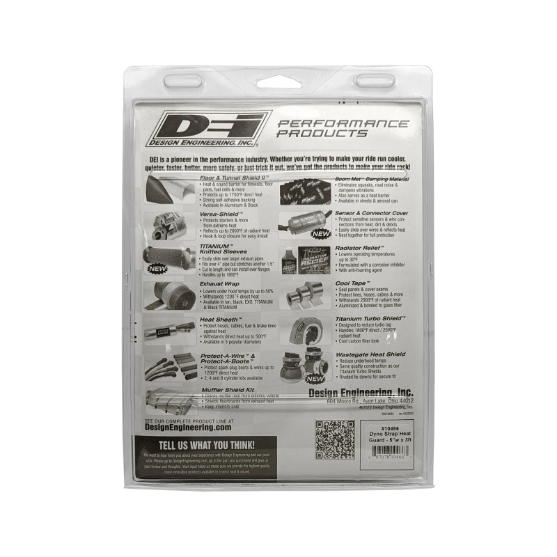 DEI 10466 Dyno Strap Heat Guard 5in w x 3ft - Aluminized