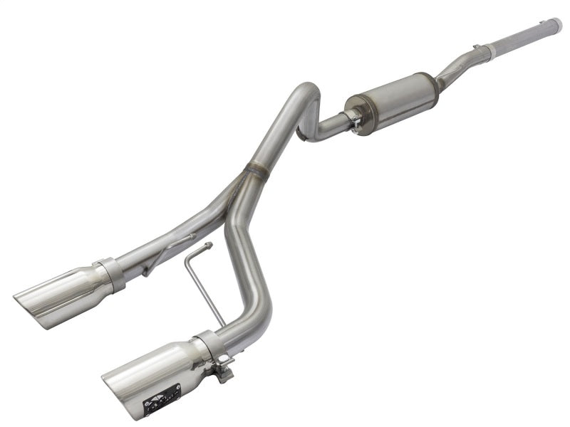 AFE 49-48056-P Series CB 2.5in Dual Center Exit SS Exhaust w/ Polish Tip 07-15