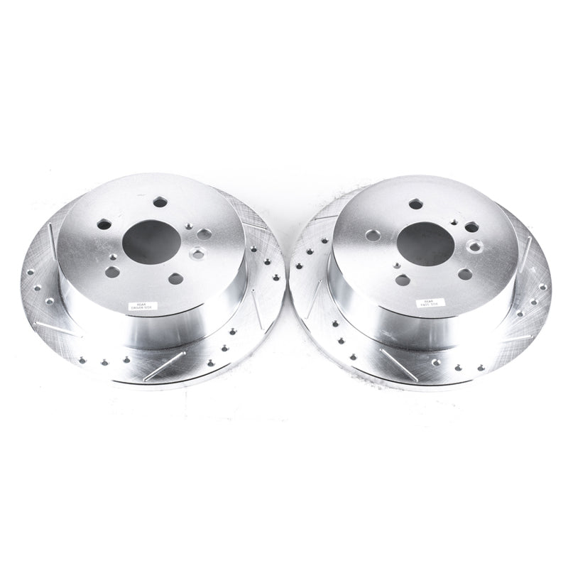PowerStop fits Toyota 04-10 Sienna Rear Evolution Drilled & Slotted Rotors -