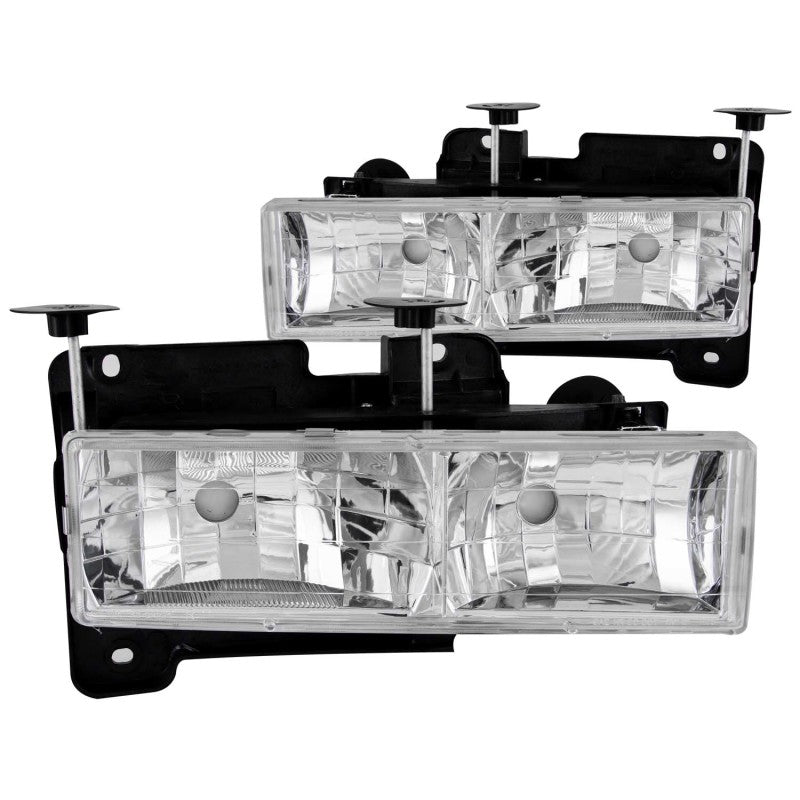 ANZO 111136 1998 fits Chevrolet 88-19 C1500 Crystal Headlights Chrome w/o Bulbs