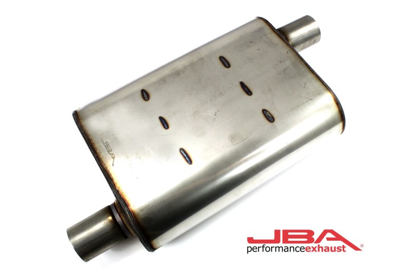 JBA 40-201300 Universal Chambered Style 304SS Muffler 13x9.75x4 2in Inlet Diameter Offset/Offset