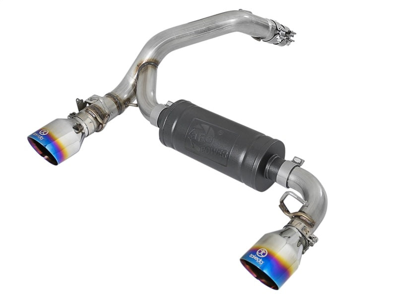 AFE 49-33104-L 3in 304 SS Axle-Back Exhaust System w/ Blue Flame Tip 16-18 fit